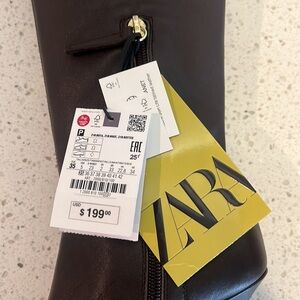 Zara Knee high brown leather boots